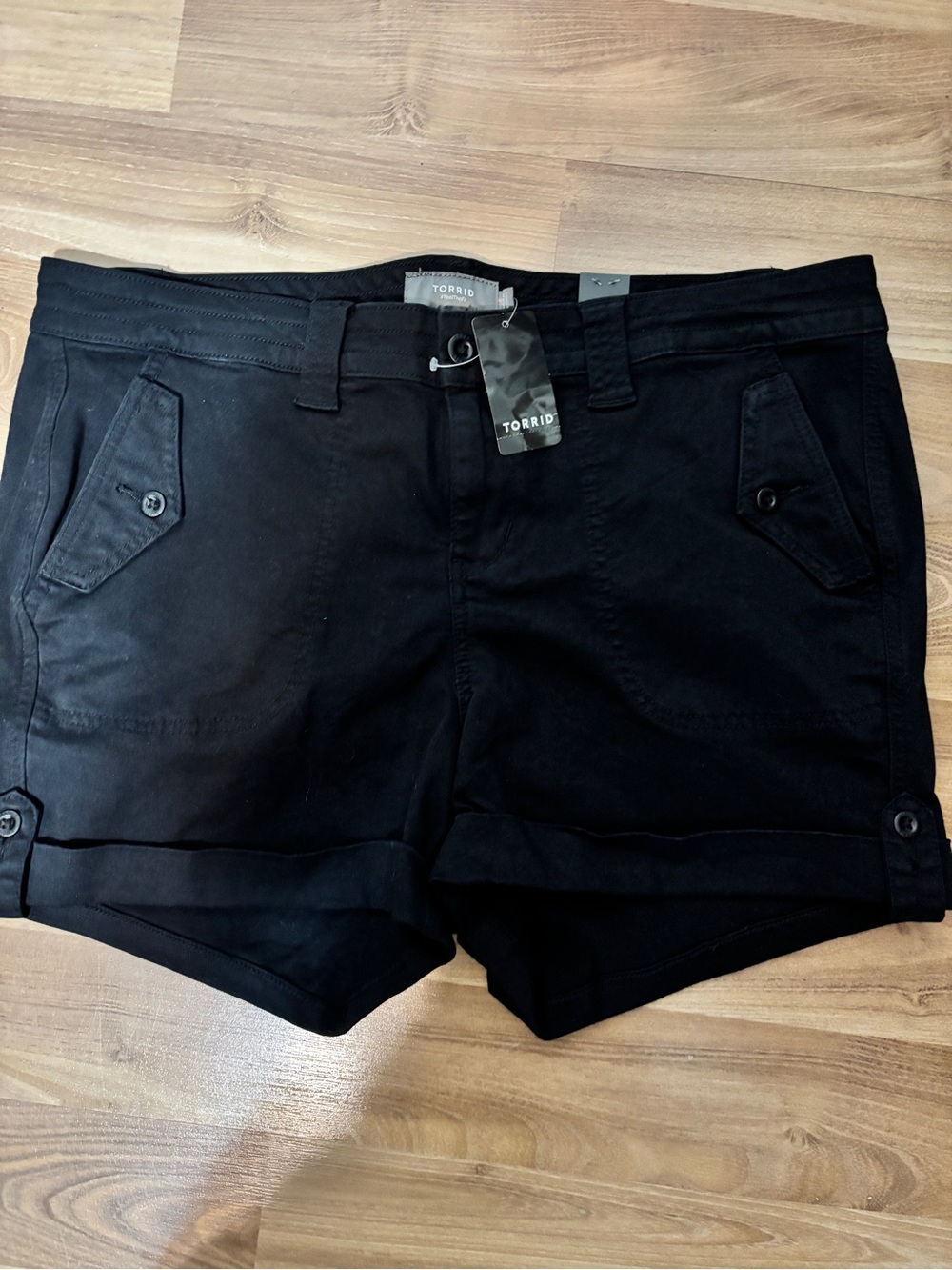 torrid Black Cuffed Cargo-Style Women's Shorts